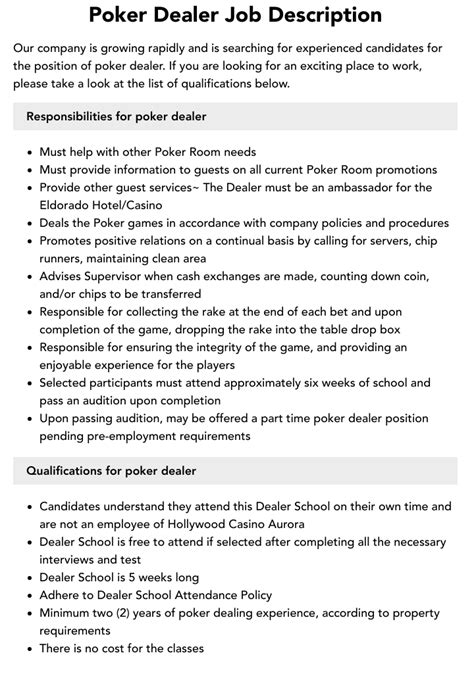 poker dealer salary|poker dealer job description.